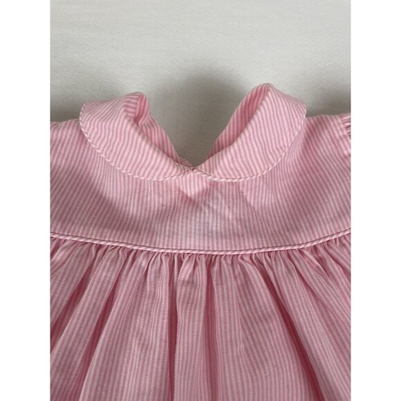 Vintage Jayne Copeland Dress Infant Girls Size 3-9 Months Pink And White Stripes - Picture 3 of 10